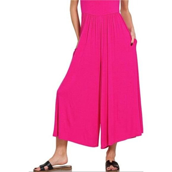 Zenana Double Layered Short Sleeve Jumpsuits - Picture 2 of 3